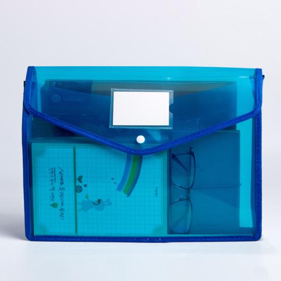 Plastic File Folder Waterproof Transparent Expanding Document Organizer with Snap Closure No Dividers Portable A4/B5 Size File Pouch for