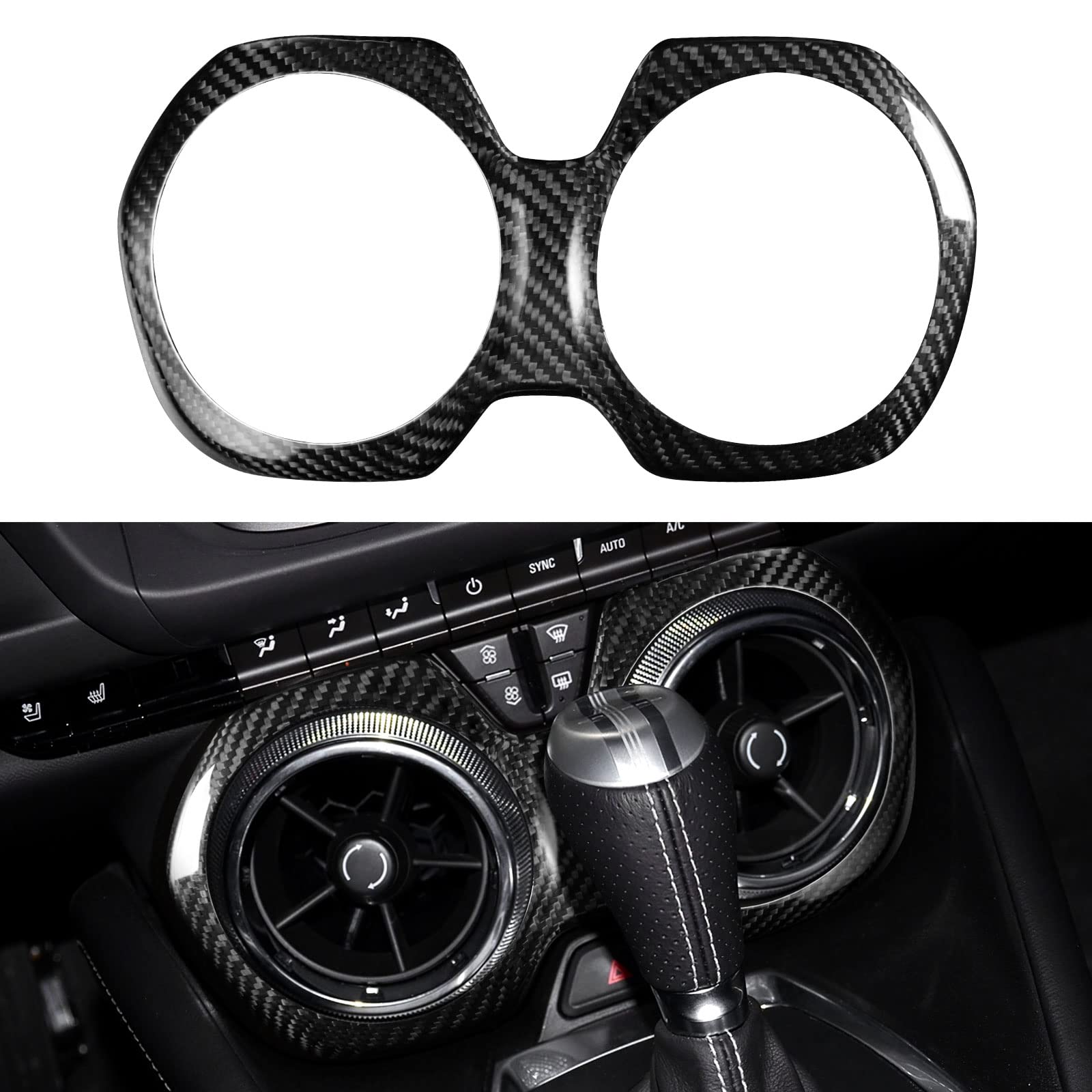 

AIRSPEED Real Hard Carbon Fiber Car Air Conditioning Vent Panel Sticker for Chevrolet Stylish Interior Parts with Car Accessories 2016-2023 Camaro, чёрный