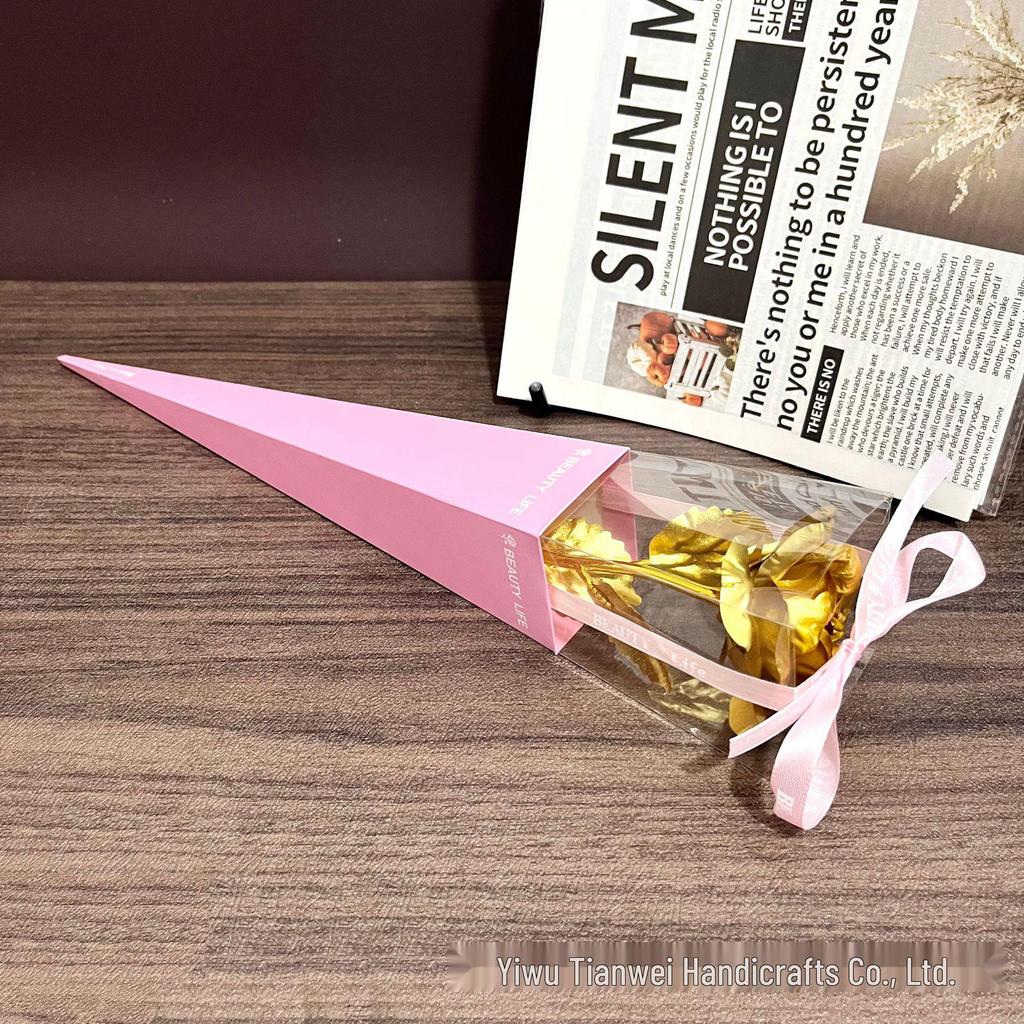 Set de Regalo Rosa de Lámina Dorada para el Día de la Madre, San Valentín, Qixi - Ideal para Mamá o Novia