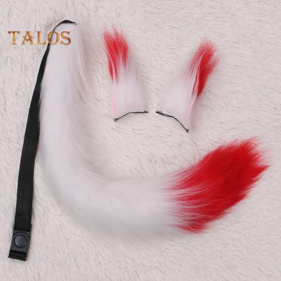 Fuchsohren Schwanz Set Handgemachtes Plüsch Tier Cosplay Requisiten Realistisches Design Rollenspiel Halloween Party Zubehör
