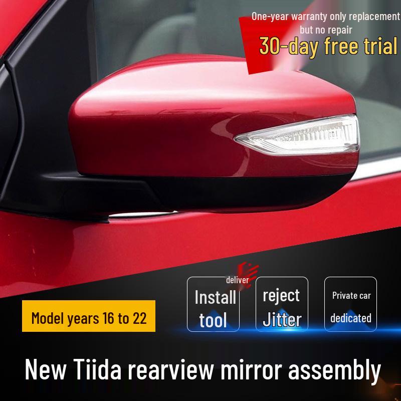 

Nissan Tiida Rearview Mirror Assembly 2016-2022: Left & Right Reversing Mirror Shell Set 3-wire (unpainted) driver side