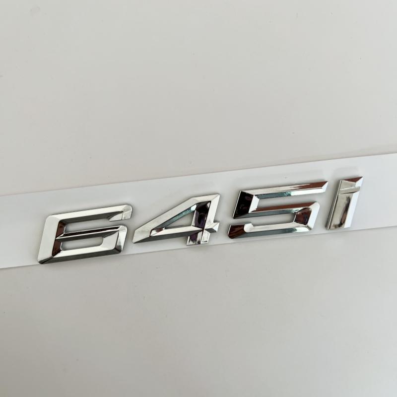 New Font Numbers Letters 630i 635i 640i 645i 650i Top ABS Emblem for BMW 6 Series Car Trunk Nameplate Logo Sticker Black Chrome
