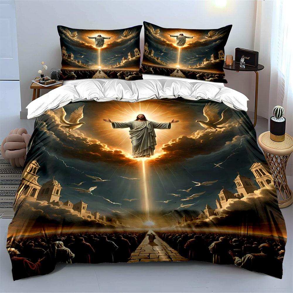 "Heavenly Radiance Ascends Beautifully." Bedding Sets Duvet Covers Pillowcases(1* Duvet Cover 2* Pillowcases Without Duvet Insert)