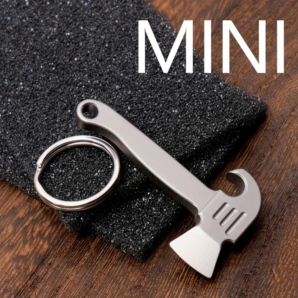 1pc Multifunctional Mini Portable Bottle Opener with Key Ring , Durable Metal EDC Tool for Camping, Hiking & Outdoor Adventures, Compact