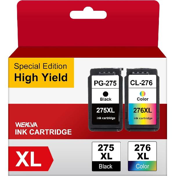 275XL 276 XL Ink Cartridges Replacement for Ink 275 and 276 PG-275XL CL-276X Ink Cartridges Compatible for PIXMA TS3500 TS3520 TS3522 TR4720 TR4722