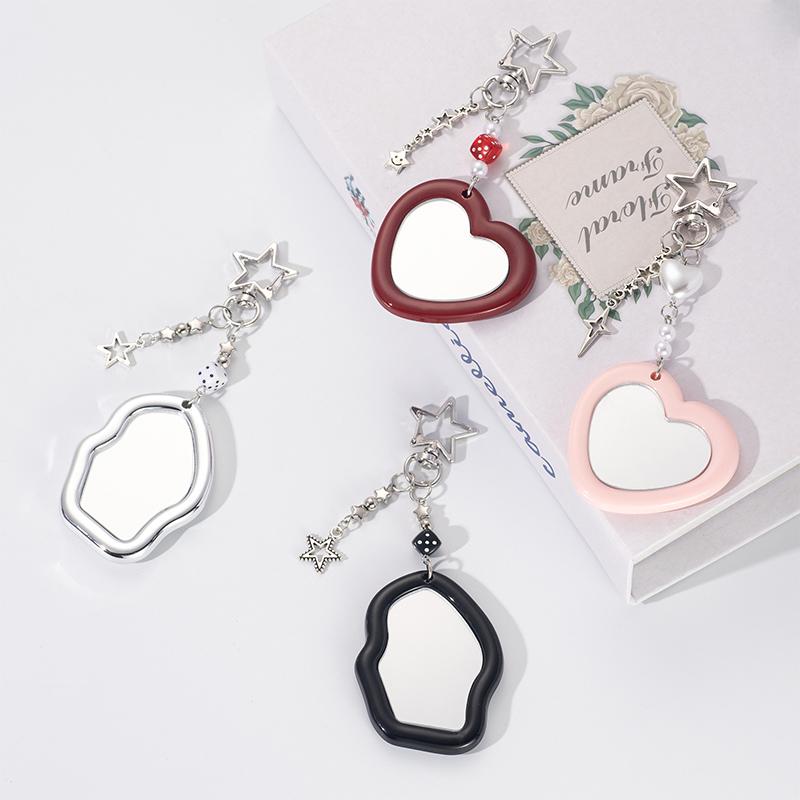 Chaveiro Espelho de Nuvens/Amor Estilo Doce Y2K Temperamento Chaveiro de Carro Fone de Ouvido Mochila Decoração de Celular Pingente Joia Presente