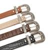 Retro Style Belt for Women's Alloy Three-piece Set Carved Buckle for Women's Belt Versatile Jeans Decorative Belt