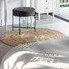 ROUND JUTE RUG 120cm in boho style, NATURAL