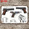 Retro Colt Gun Metal Wall Poster Vintage Home Decor Tin Sign Vintage Art
