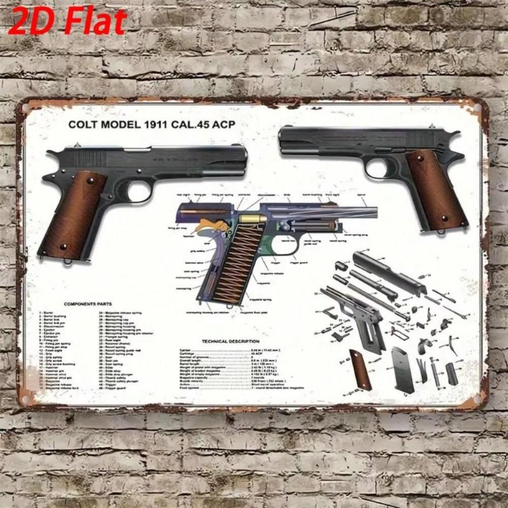 Retro Colt Gun Metal Wall Poster Vintage Home Decor Tin Sign Vintage Art