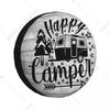 Happy Camper Radabdeckung Wasserdicht Staubdicht Universell Ersatzrad-Reifenabdeckung Passend für Anhänger Wohnmobil SUV LKW 14 15 16 17 Zoll