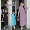 Large Size Women's Clothing Improved New Chinese Cheongsam Dress 2026 Summer Literary Stand-up Collar Chinese Dress 264979