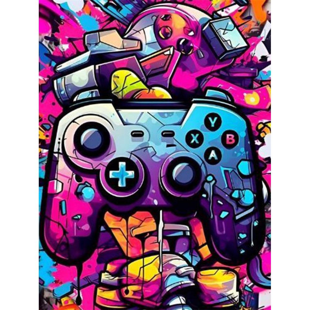 Colorful Neon Light 5D DIY Diamond Painting Kit Game Machine Sticking Diamond Embroidery Handmade Mosaic Home Decoration