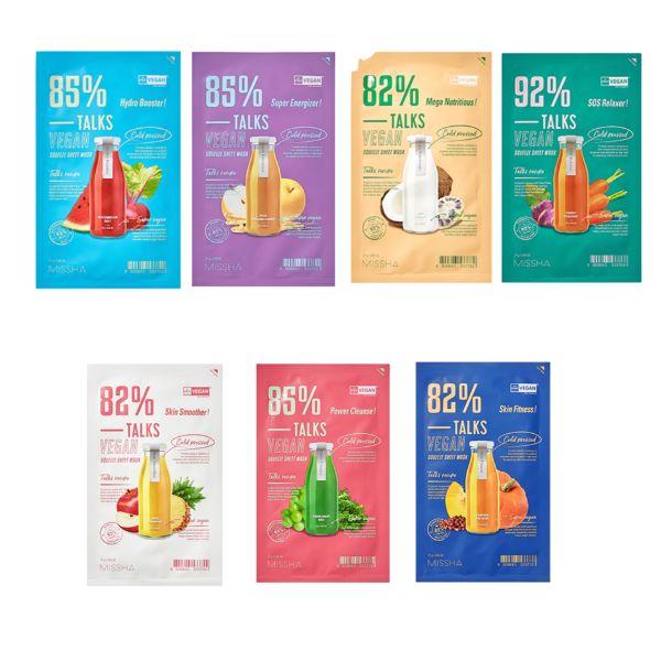 MISSHA Talks Веганская листовая маска(27g) Набор из 7 типов 1 шт. 1set