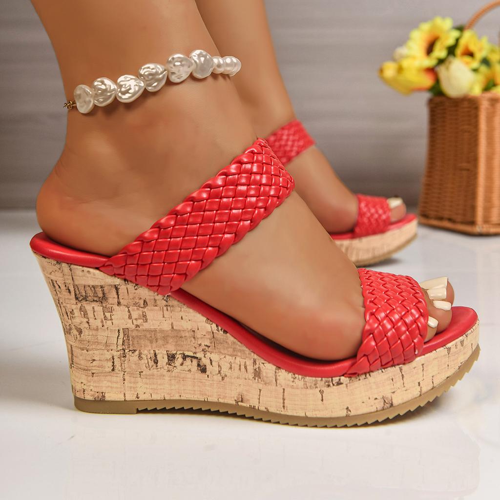 Wedge Heel Slippers Women's Summer 2025 New European and American Foreign Trade Large Size Fashionable and Comfortable Platform Shoes High Heels
