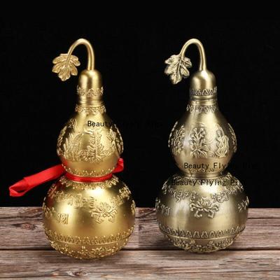 1pc Metal Gourd Ornament Home Decoration Feng Shui Accessories Hotel Gourd Ornaments Metal Decorative Crafts Gourd-shaped Design