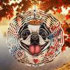 2D Metal Wind Chime with Playful French Bulldog Design – Handcrafted Outdoor Garden Decor, Weather-Resistant Hanging Art for Patio