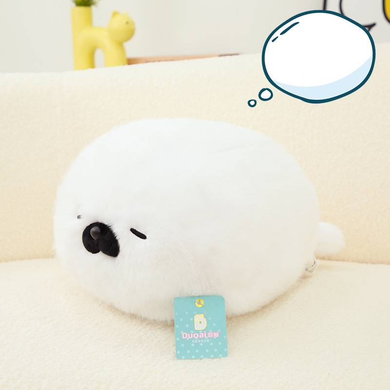 

Sea Seal Otter Plush Toy Cute Cartoon Girl Birthday Holiday Gift Throw Pillow White Sea Otter