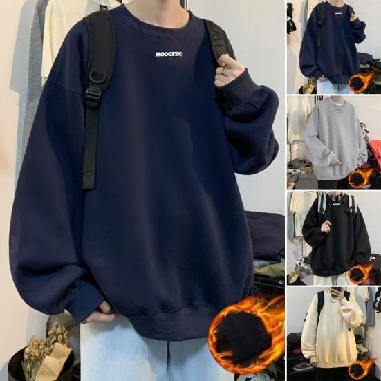 

Осень-зима мужская толстовка с круглым вырезом и буквенным принтом большого размера средней длины с длинным рукавом мягкая теплая толстая эластичная манжета повседневный пуловер мужской весенний топ