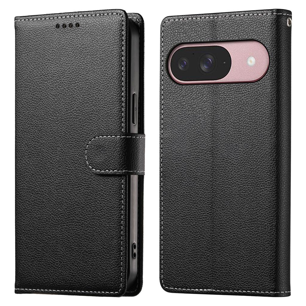 For Google Pixel 9/Pixel 9 Pro Case Litchi Texture Leather Wallet Phone Cover Magnetic Snap