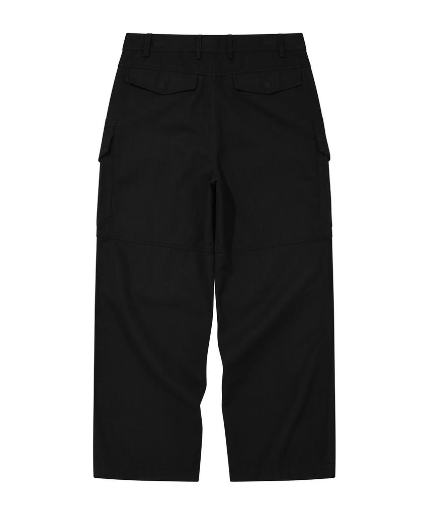 Loghideumatin Side Cargo Pocket Tuck Pants (Black)