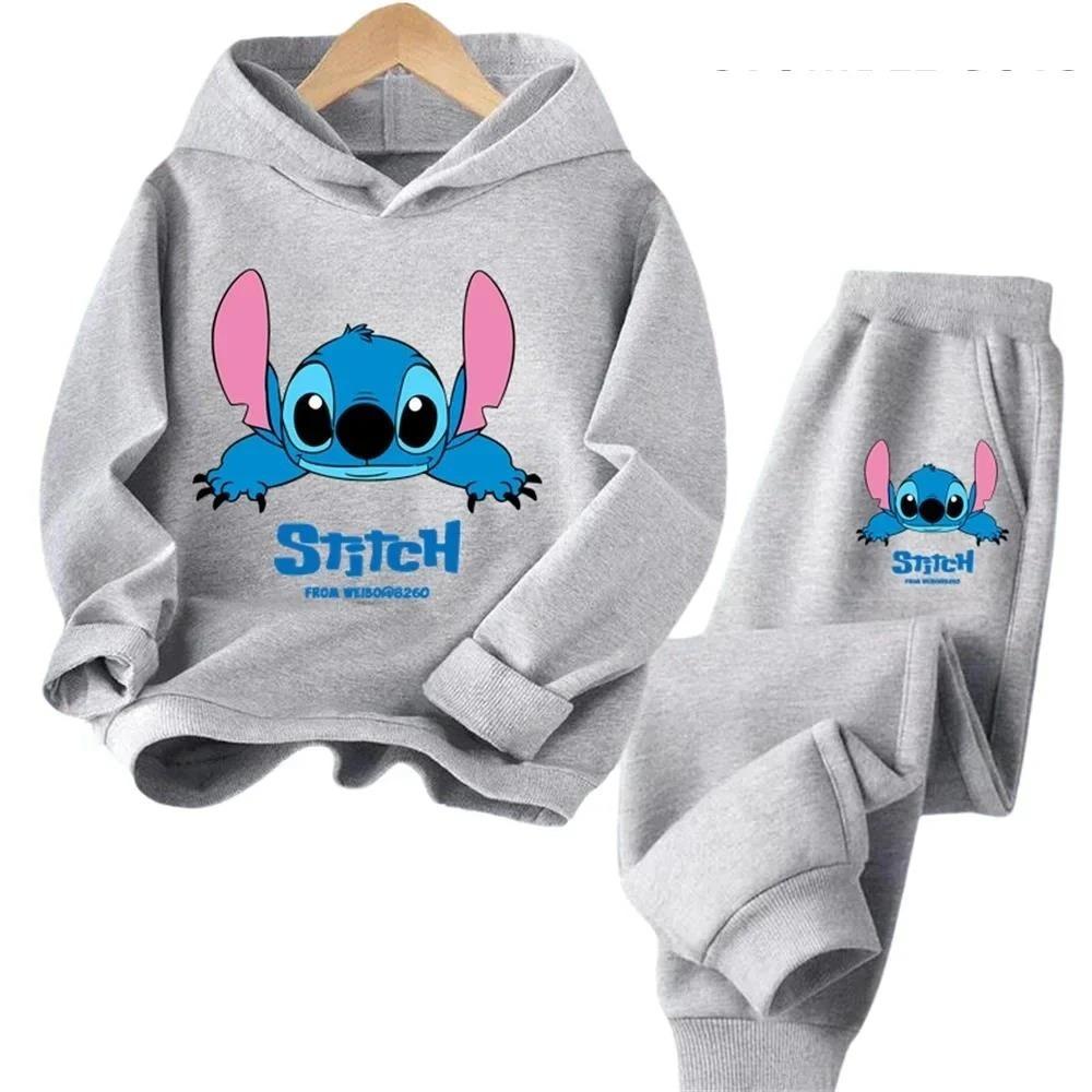 Children Hoodies Stitch Kawaii Fashion Pullover Sweatshirt Anime Trucksuit Manga Cartoons Girls Boy Kids Autumn Casual Clothes