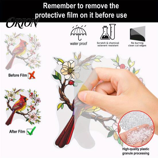Wall Hanging Bird Ornament 1/2Pcs Acrylic Red Decoration, Standing on Flower Lover Branch Ornament, Indoor Outdoor Window Decor
