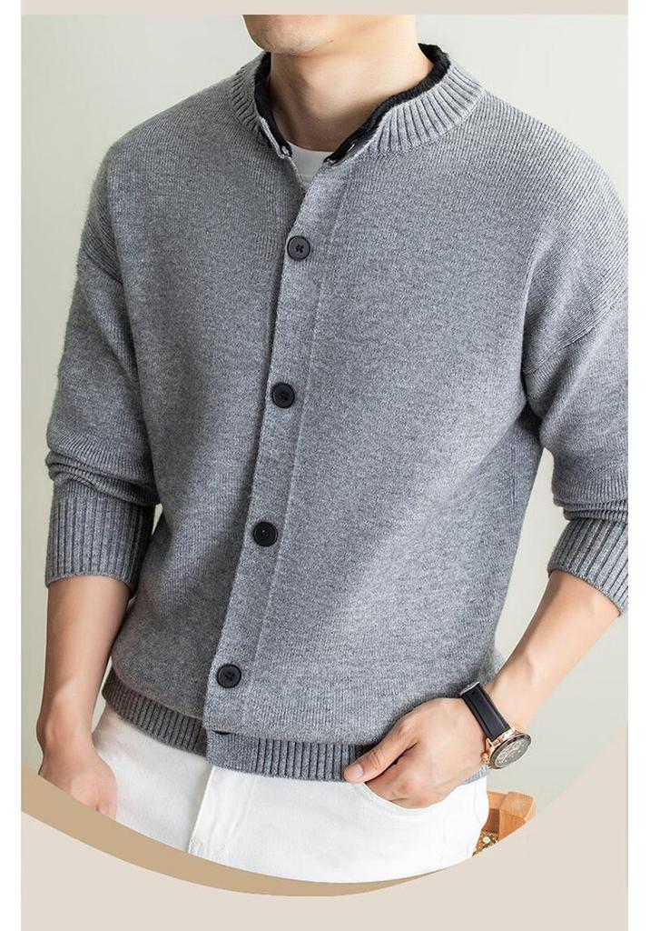 ROMON Men's Casual Knitted Cardigan Sweater