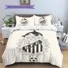 Santos FC Pattern Bedding Quilt Set  Home Decoration  Gift (1 * duvet cover + 2 * pillowcase  without core)