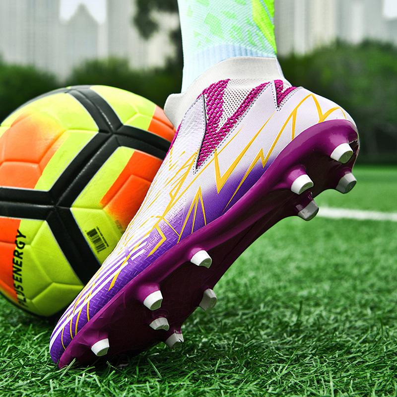 2025 Fashion Long Spikes Football Boots Breathable High Top Non-slip Training Women's Soccer Shoes Big Size 47 Sneaker Shoes Men