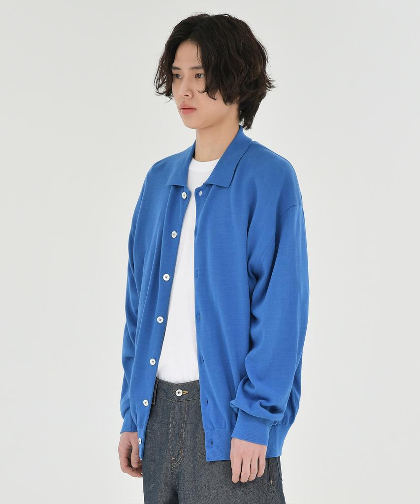 Brownyard Collared Cardigan, Blue