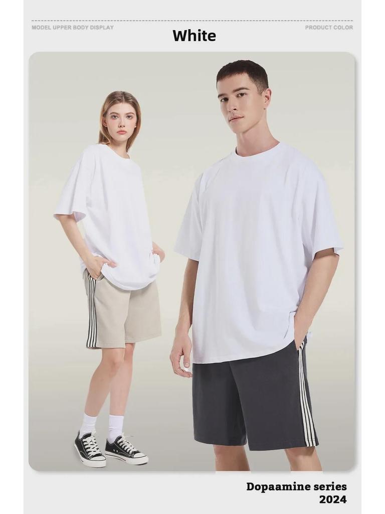 KITE Herr 300G Tung Bomull Lös Passform Amerikansk Stil T-Shirt - Kortärmad, Stor Storlek, Trendig Design