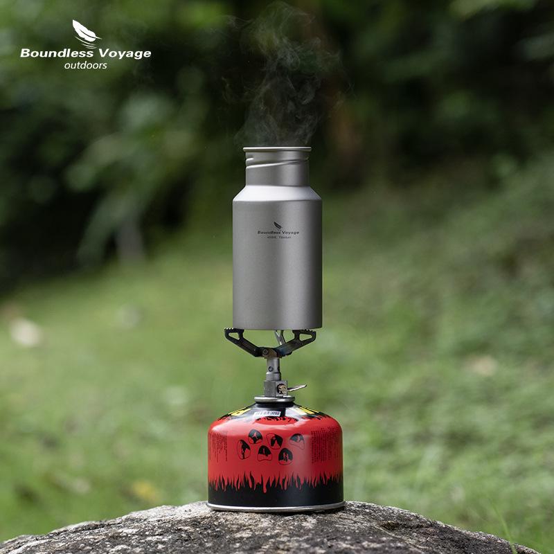 Ultra-Light Pure Titanium Water Bottle - Large Capacity, Wide Mouth, with Handle for Camping & Sports