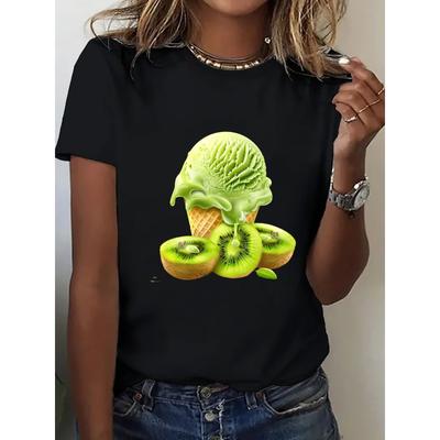 Short Sleeve Graphic T-Shirt Trendy Print Crew Neck Soft Breathable Summer