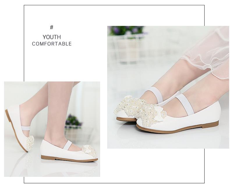 Girls' Princess Leather Dance Shoes - Flat, Single Dress Shoes for Baby and Toddlers