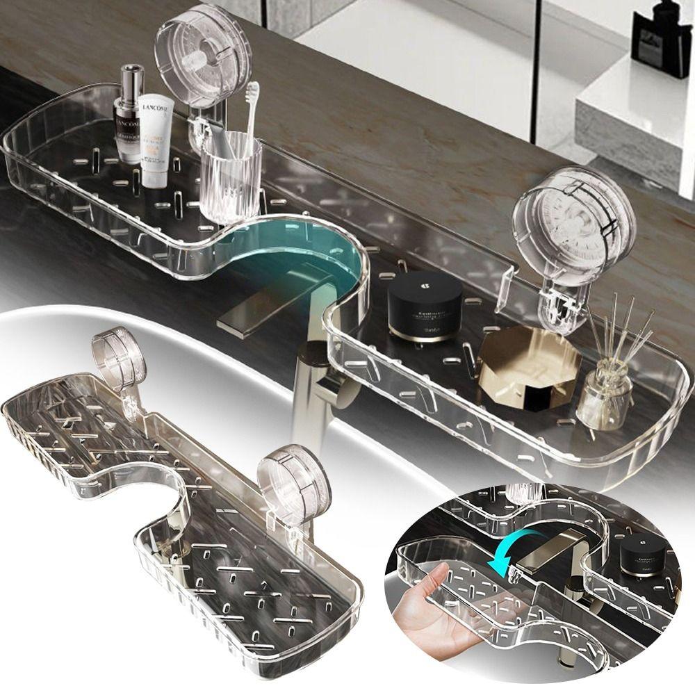 Wall Mount Bathroom Shelf Drainable Shower Shelf Durable Storage Rack