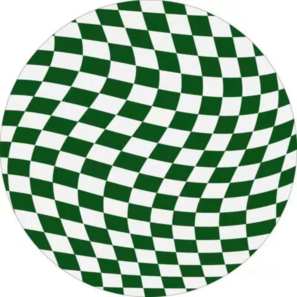 Round Checkerboard Carpet Dresser Thickened Carpet Home Living Room Bedroom Bedside Large Area Carpets Fluffy Soft Non-slip Rug