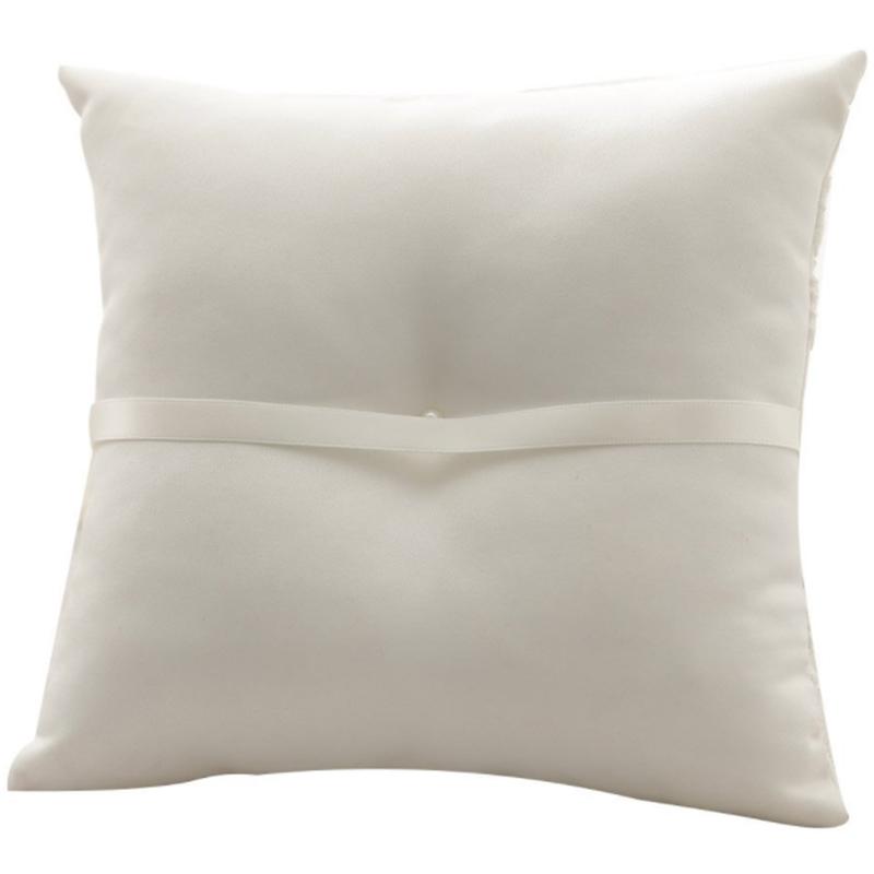 20x20cm White Lace Wedding Ring Pillow Alliance Bridal Ring Bearer Pillow Cushions Wedding Marriage Ceremony Decoration Supplies
