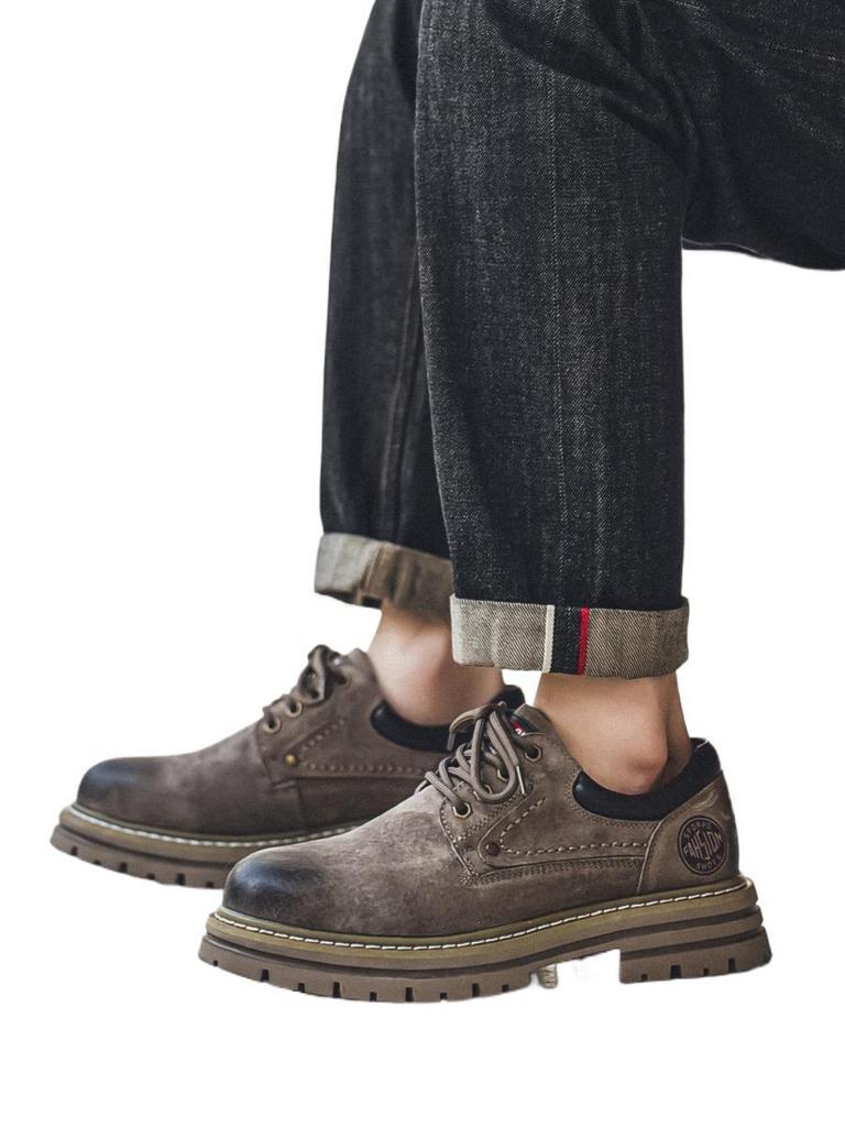 Herren Retro Britischer Stil Low-Top Mattierte Lässige Wanderschuhe - Sommer Vielseitige Dicksohlige Trendige Outdoor-Schuhe