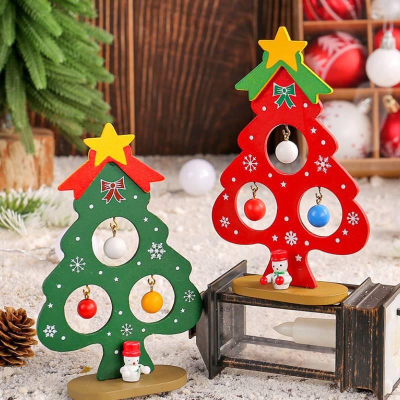 Mini Wooden Christmas Tree Figurine Ideal For Kids Diy Educational Toy Gift For Holiday Decorating