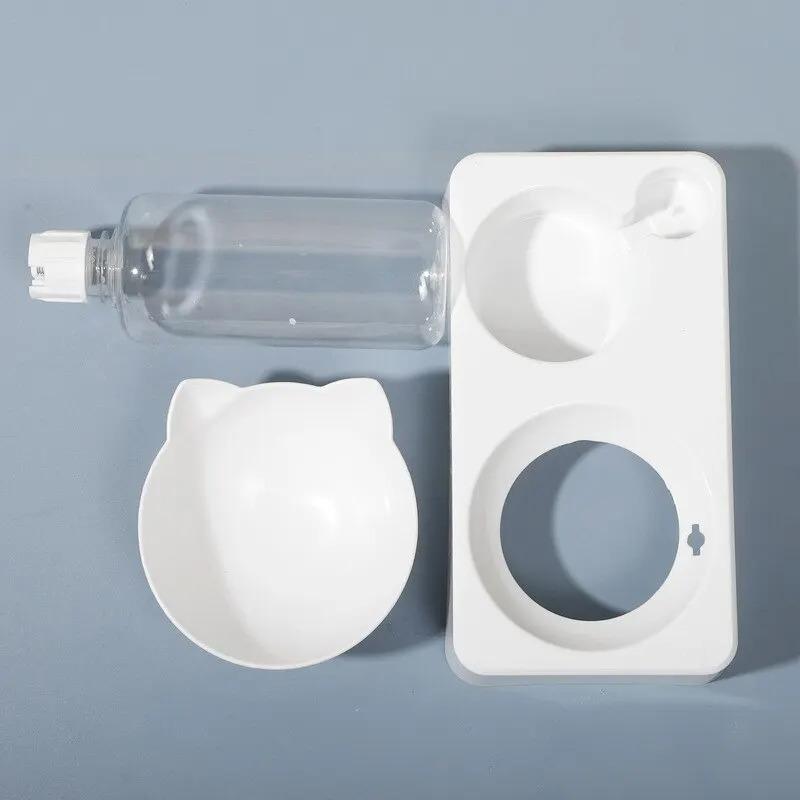 New Pet Bowl 15 Degrees Tilt To Protect Cervical Vertebrae Dog Food Bowl Automatic Drinking Feeder Pet Feeding Supplies