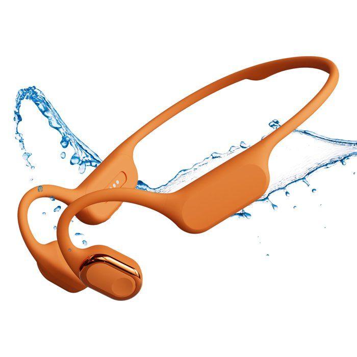 Écouteurs à conduction osseuse sans fil - D-JIX - TRITON 600 - Bluetooth + MP3 - 32 Go - Autonomie 2h15 - Orange