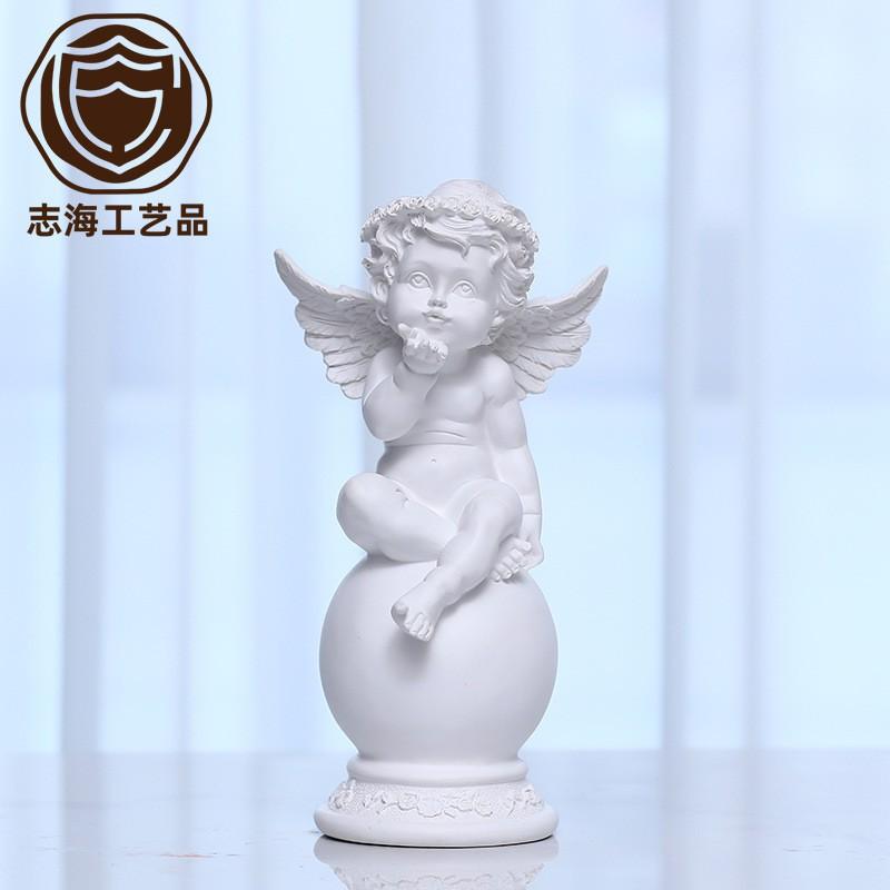 26cm White Resin Angel Figurine Classical Decor Birthday Gift Friends Christmas Home Ornament