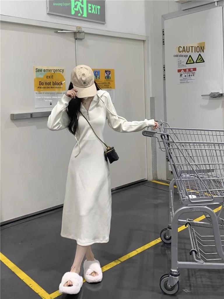 2025 French-Style Women's Sweater Dress: Early Autumn Long Skirt with Coat