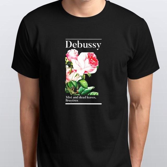 Debussy Floral Band Men s T-SHIRT colours Black XXXL