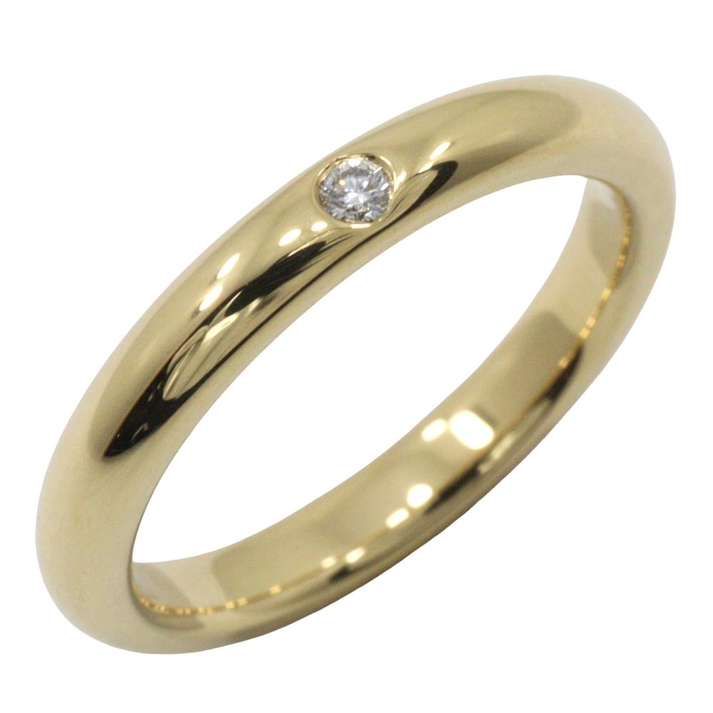 

TIFFANY&Co. stacking band wedding Ring Elsa Peretti K18 yellow gold/diamond #4.3(US Size) 3.7g Women Used