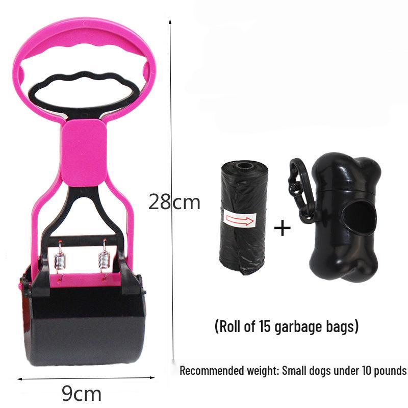 

Pet Poop Scooper and Trash Bag Storage Box Set for Medium & Large Dogs - Long Handle Clip