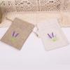50pcs Jewellery Pouch Flax with Stitchwork Rope Jewelry Hoist Bag Round Ornaments Packaging Gifts Wedding Candy