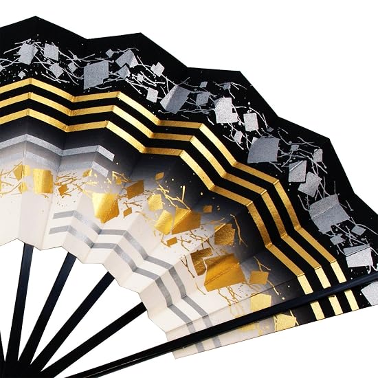 Osaka Choseido Folding Dance Fan (Mai-sensu), Nogi, Gold Leaf Flecks, 29cm, Made in Japan, Kyoto Fan