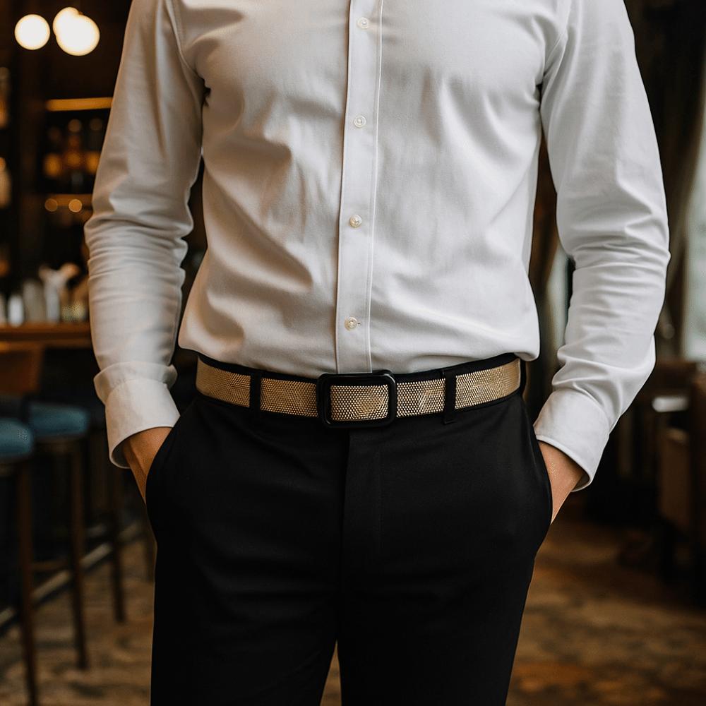 No Hole Design Men Belt Soft Jeans Belt Practical Adjustable Web Belt Outdoor Activities